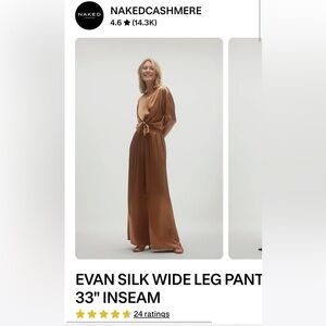 NAKEDCASHMERE Women's Evan Silk Wide Leg Pants Large